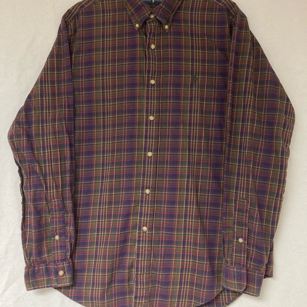Ralph Lauren MEN’S Casual Button Down Shirt Sz Plaid Pony Embroidere - Picture 3 of 14